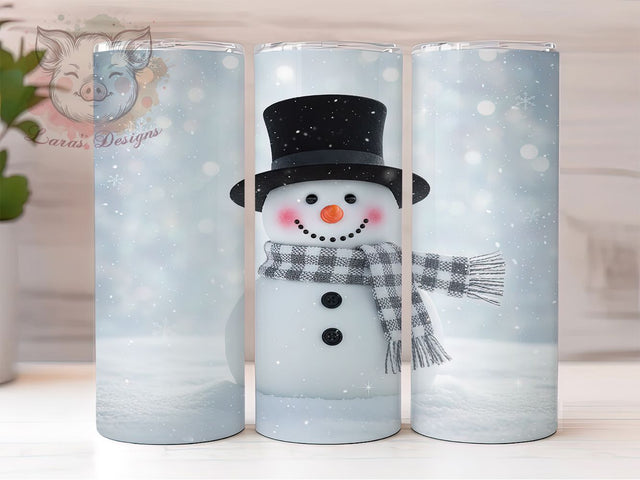 Black Christmas Snowman Holiday Tumbler, Holiday Snowman Sublimation Design, Festive Cup Art, 20oz Xmas Tumbler, Whimsical Snowman Mug, Stylish Christmas Cup, Cozy Holiday Wrap Sublimation Lara' s Designs 
