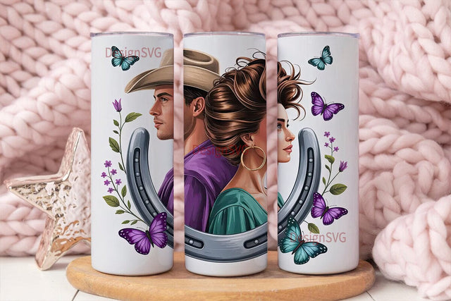 Black Couple Romance 20oz Tumbler Wrap Sublimation DesignSVG 