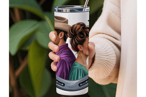 Black Couple Romance 20oz Tumbler Wrap Sublimation DesignSVG 