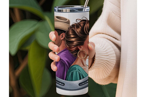Black Couple Romance 20oz Tumbler Wrap Sublimation DesignSVG 