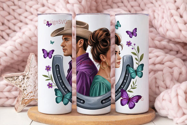 Black Couple Romance 20oz Tumbler Wrap Sublimation DesignSVG 