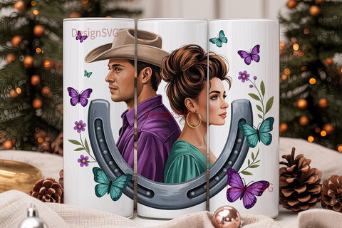 Black Couple Romance 20oz Tumbler Wrap Sublimation DesignSVG 