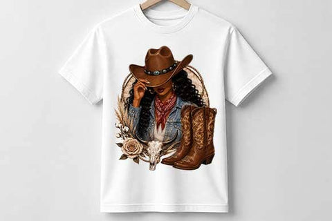 Black Cowgirl PNG | Western Boots Digital Download SVG BillahCrafts 