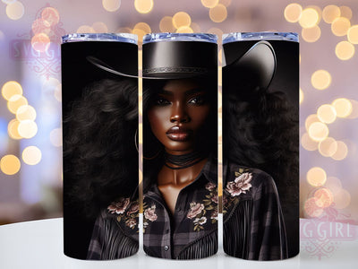 Black Cowgirl Style 20oz Tumbler, Stylish Black Cowgirl Wrap, Western Flair Quote, Urban Sophistication Design, 20oz Tumbler Wrap, Sublimation Design PNG, Country Chic Gift Sublimation SvggirlplusArt 