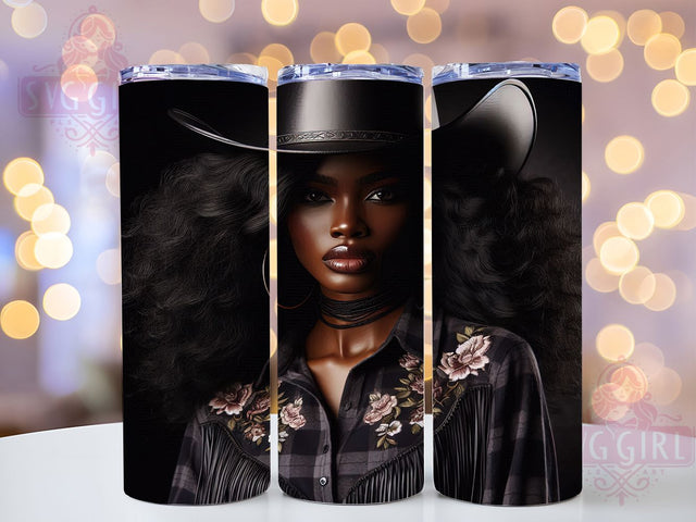 Black Cowgirl Style 20oz Tumbler, Stylish Black Cowgirl Wrap, Western Flair Quote, Urban Sophistication Design, 20oz Tumbler Wrap, Sublimation Design PNG, Country Chic Gift Sublimation SvggirlplusArt 