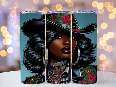 Black Cowgirl Style 20oz Tumbler, Stylish Black Cowgirl Wrap, Western Flair Quote, Urban Sophistication Design, 20oz Tumbler Wrap, Sublimation Design PNG, Country Chic Gift Sublimation SvggirlplusArt 