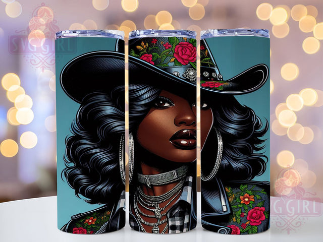 Black Cowgirl Style 20oz Tumbler, Stylish Black Cowgirl Wrap, Western Flair Quote, Urban Sophistication Design, 20oz Tumbler Wrap, Sublimation Design PNG, Country Chic Gift Sublimation SvggirlplusArt 