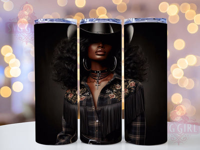 Black Cowgirl Style 20oz Tumbler, Stylish Black Cowgirl Wrap, Western Flair Quote, Urban Sophistication Design, 20oz Tumbler Wrap, Sublimation Design PNG, Country Chic Gift Sublimation SvggirlplusArt 