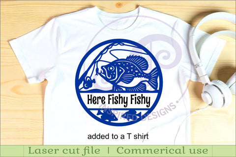 Black crappie fishing name sign svg laser cut template SVG APInspireddesigns 