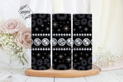 Black Diamond Leopard 20oz Tumbler Wrap Sublimation sassyprint 