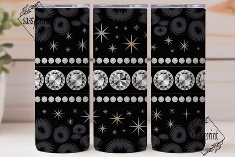 Black Diamond Leopard 20oz Tumbler Wrap Sublimation sassyprint 