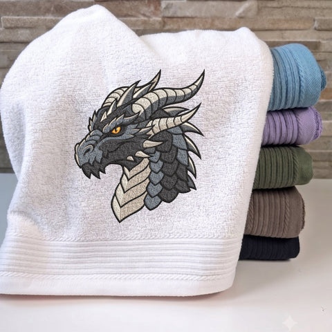 Black Dragon Head Embroidery Design – Fantasy Horned Dragon Machine Embroidery File Embroidery/Applique DESIGNS PatternFeed8 