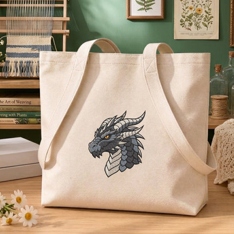 Black Dragon Head Embroidery Design – Fantasy Horned Dragon Machine Embroidery File Embroidery/Applique DESIGNS PatternFeed8 