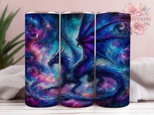 Black Enchanted Fantasy Dragon Tumbler, Vibrant Fantasy Wrap, Mystical Creature Sublimation PNG, Dark Fantasy Aesthetic, 20oz Tumbler Sublimation, Enchanted Dragon Design, Bold Fantasy Artwork Sublimation Li Zamperini 