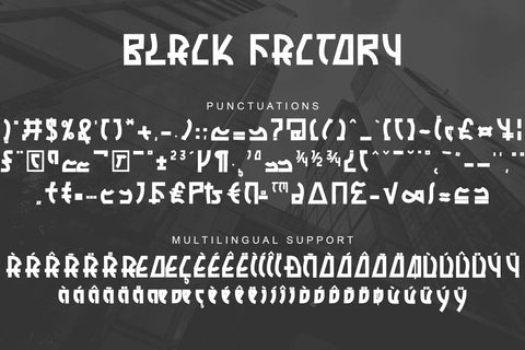 Black Factory Font Prasetya Letter 