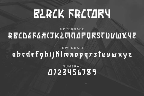Black Factory Font Prasetya Letter 