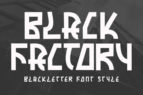 Black Factory Font Prasetya Letter 