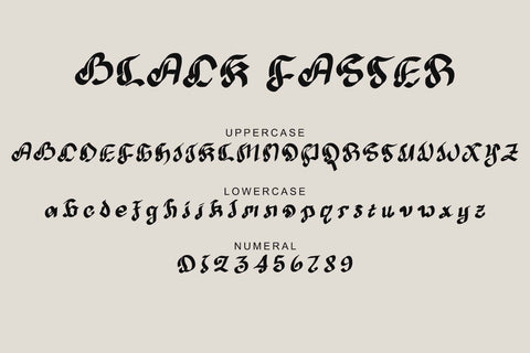 Black Faster Font Prasetya Letter 