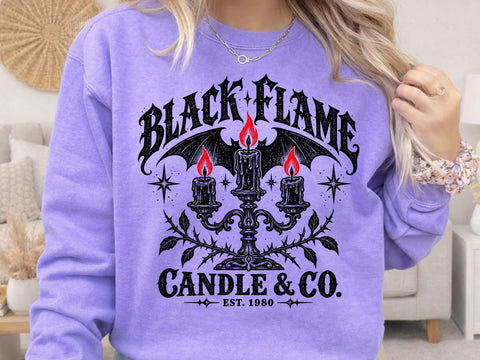 Black Flame Gothic Candle SVG PNG Design SVG DesignDestine 
