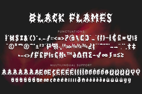 Black Flames Font Prasetya Letter 