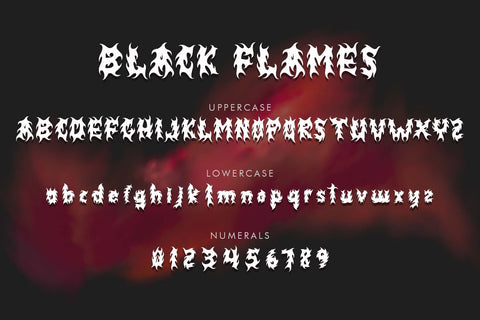 Black Flames Font Prasetya Letter 