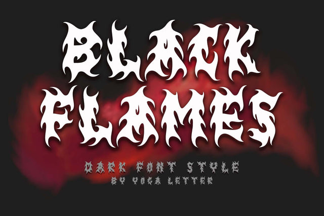 Black Flames Font Prasetya Letter 