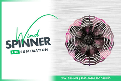Black flower artistic wind spinner round png Sublimation Regulrcrative 