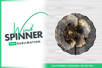 Black flower with gold accents illustration Sublimation Regulrcrative 