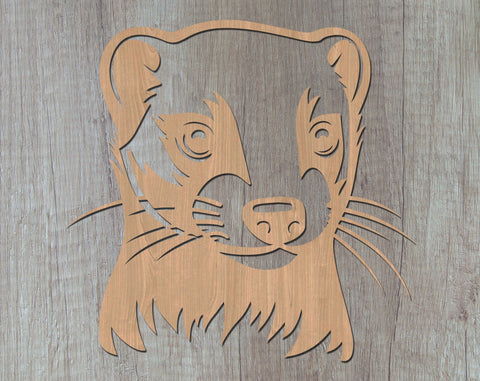 Black-Footed Ferret Laser SVG Cut File, Black-Footed Ferret Glowforge File, Black-Footed Ferret DXF, Black-Footed Ferret Wall Art SVG SVG HappyDesignStudio 