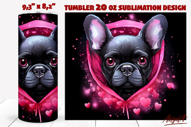 Black french bulldog png / Dog tumbler Sublimation Angelina Semenova 