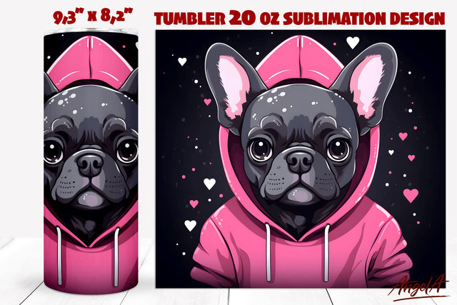 Black french bulldog png / Dog tumbler Sublimation Angelina Semenova 