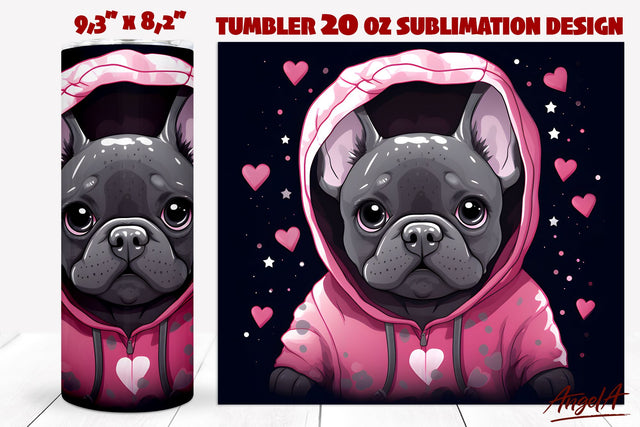 Black french bulldog png / Dog tumbler sublimation Sublimation Angelina Semenova 