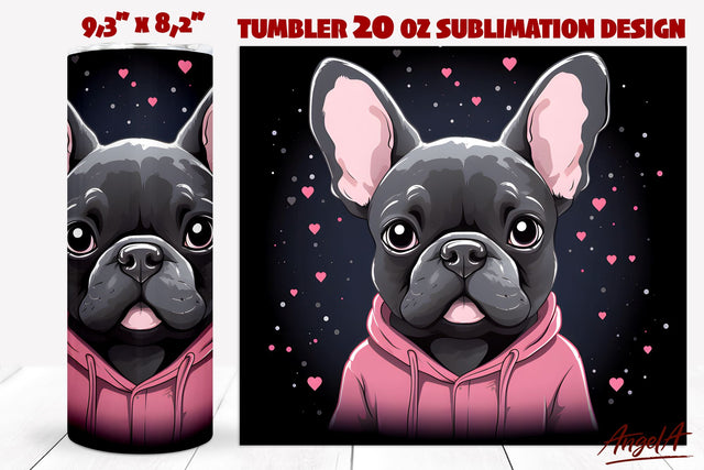 Black french bulldog png / Dog tumbler sublimation Sublimation Angelina Semenova 