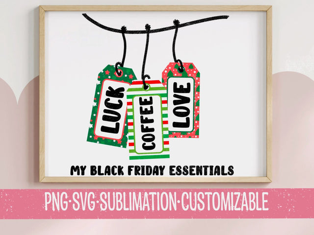 Black Friday Essentials - Holiday Colorful SVG PNG | Feminine Graphic | Festive Clipart | Family | Digital Download | Santa SVG YaySportsandSuch 