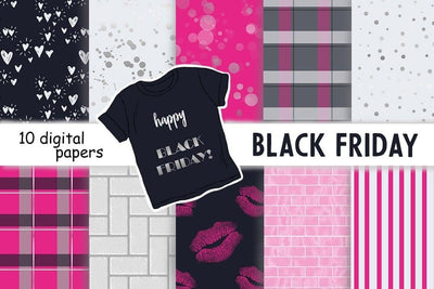 Black Friday PATTERN Shopping Planner Girl Stickers - JPEG Digital Pattern GlamArtZhanna 