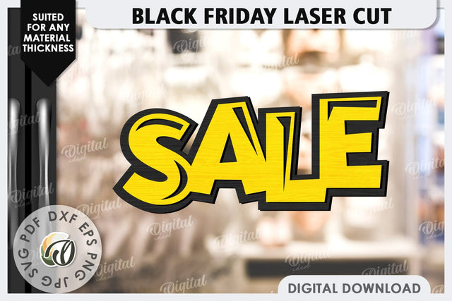 Black Friday Sale Laser Cut. Black Friday Wooden Sign SVG SVG Evgenyia Guschina 