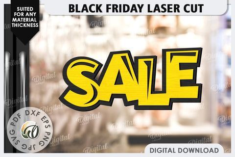 Black Friday Sale Laser Cut. Black Friday Wooden Sign SVG SVG Evgenyia Guschina 