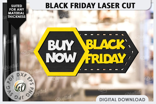 Black Friday Sale Laser Cut. Black Friday Wooden Sign SVG SVG Evgenyia Guschina 