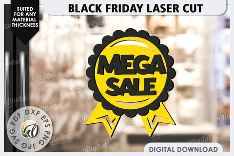 Black Friday Sale Laser Cut. Black Friday Wooden Sign SVG SVG Evgenyia Guschina 