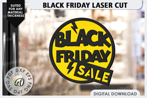 Black Friday Sale Laser Cut. Black Friday Wooden Sign SVG SVG Evgenyia Guschina 