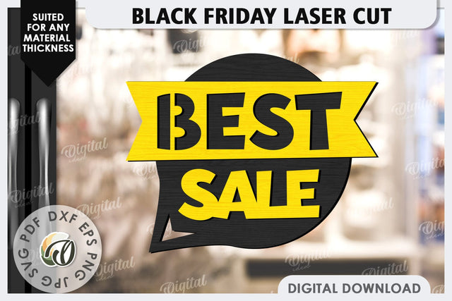 Black Friday Sale Laser Cut. Black Friday Wooden Sign SVG SVG Evgenyia Guschina 