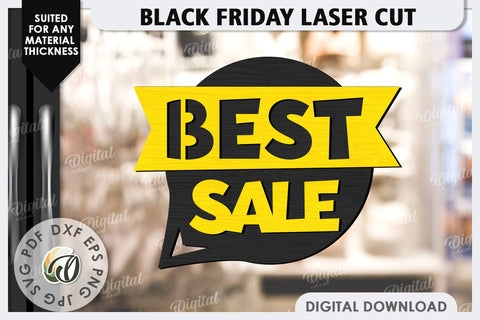 Black Friday Sale Laser Cut. Black Friday Wooden Sign SVG SVG Evgenyia Guschina 