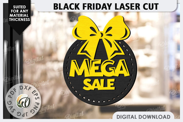Black Friday Sale Laser Cut. Black Friday Wooden Sign SVG SVG Evgenyia Guschina 