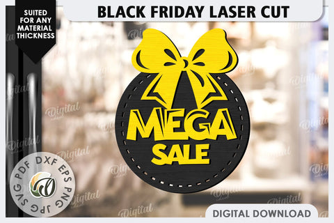 Black Friday Sale Laser Cut. Black Friday Wooden Sign SVG SVG Evgenyia Guschina 