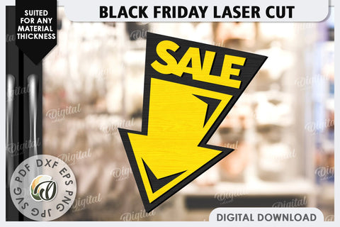 Black Friday Sale Laser Cut. Black Friday Wooden Sign SVG SVG Evgenyia Guschina 