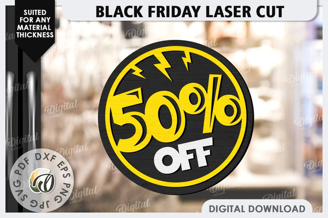 Black Friday Sale Laser Cut. Black Friday Wooden Sign SVG SVG Evgenyia Guschina 