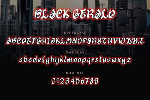 Black Gerald Font Prasetya Letter 
