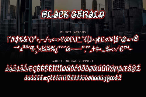 Black Gerald Font Prasetya Letter 