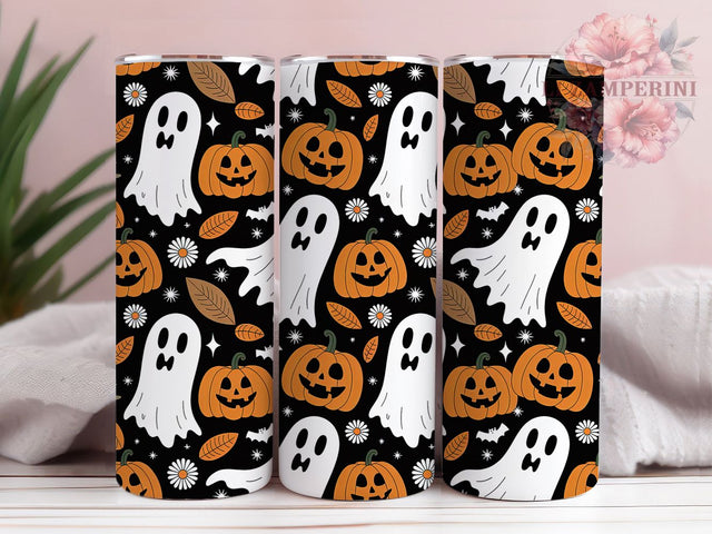 Black Ghost Pumpkin Gothic Halloween Tumbler, Spooky Fall Pumpkins Wrap, Gothic Halloween Drinkware, Haunted Autumn Ghost Cup, Dark Aesthetic Halloween Tumbler, Creepy Pumpkin Sublimation, Moody Fall Ghost Wr Sublimation Li Zamperini 
