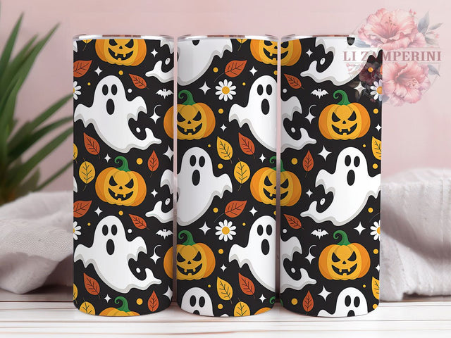 Black Ghost Pumpkin Gothic Halloween Tumbler, Spooky Fall Pumpkins Wrap, Gothic Halloween Drinkware, Haunted Autumn Ghost Cup, Dark Aesthetic Halloween Tumbler, Creepy Pumpkin Sublimation, Moody Fall Ghost Wr Sublimation Li Zamperini 